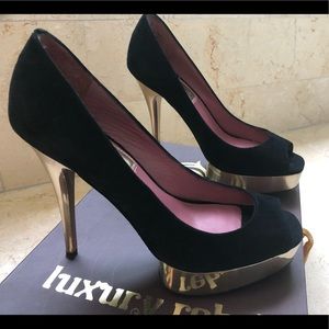 Genuine leather platform shoes